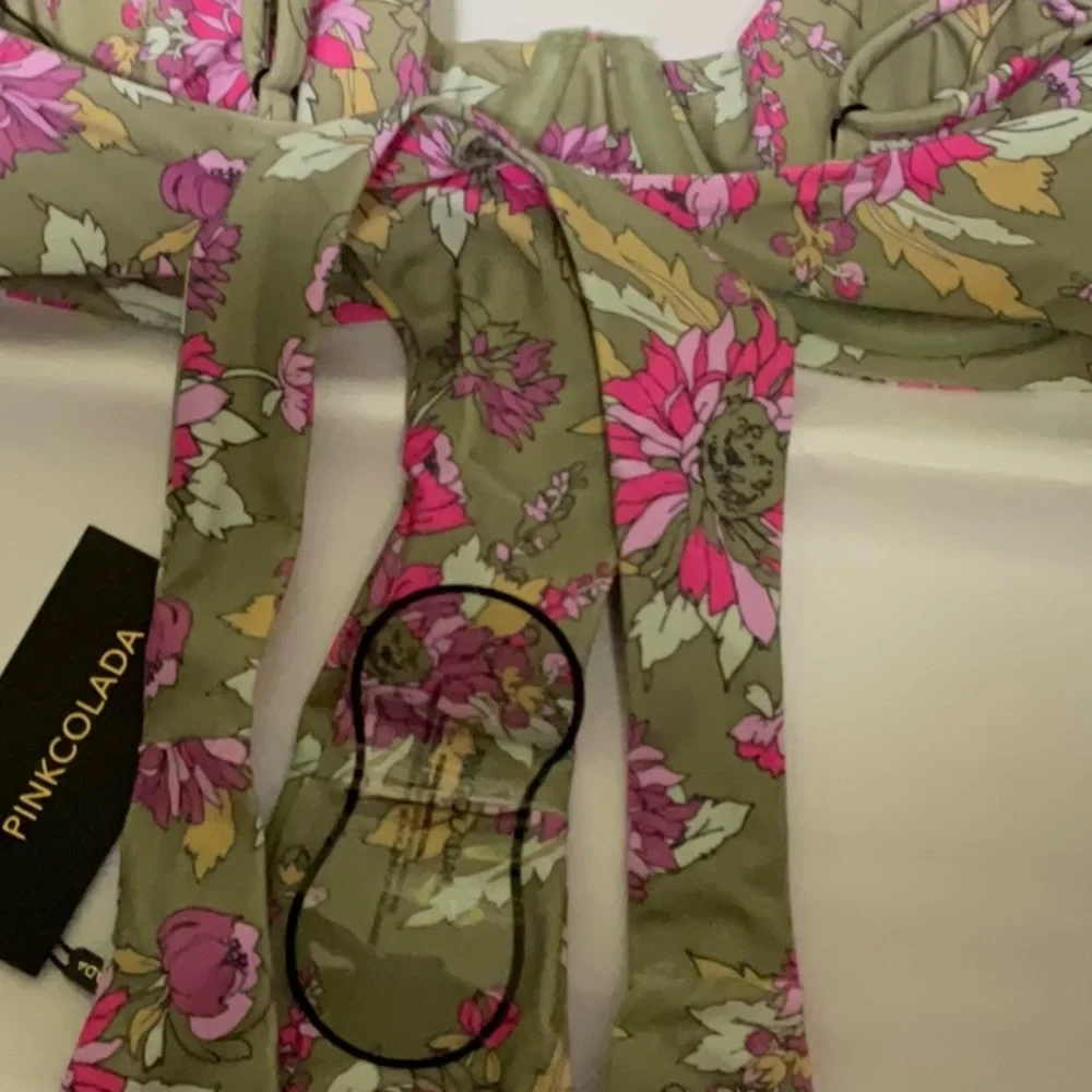 PinaColada Swim Green Floral Bikini NWT |Green/Pink | Size: SMALL - Picture 5 of 8